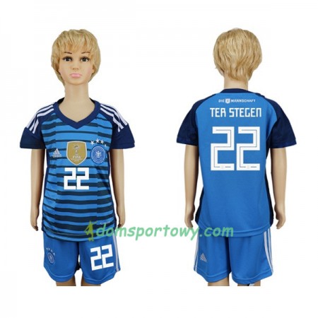 Koszulka Niemcy Ter Stegen 22 Bramkarska Dziecięcy Domowe Koszulki Piłkarskie Mistrzostwa Świata 2018